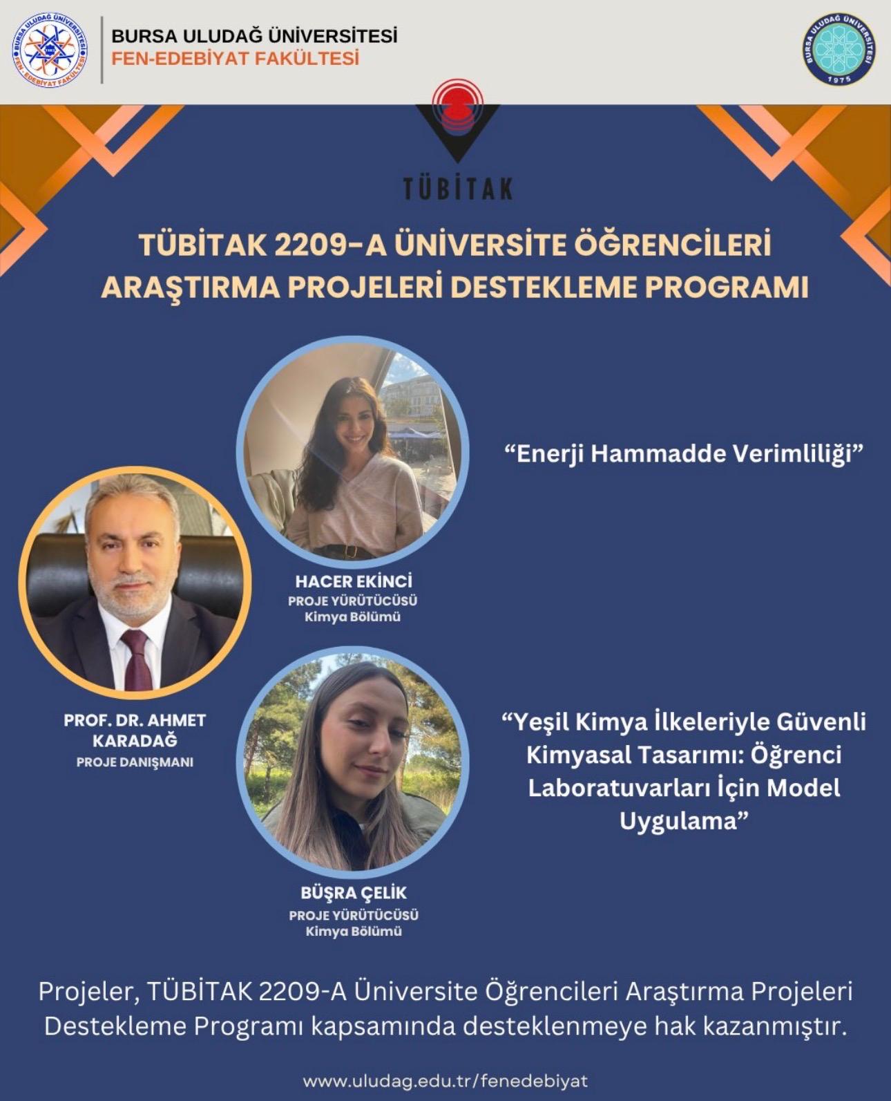 Bölümümüzden TÜBİTAK 2209-A/B Programında Başarı
